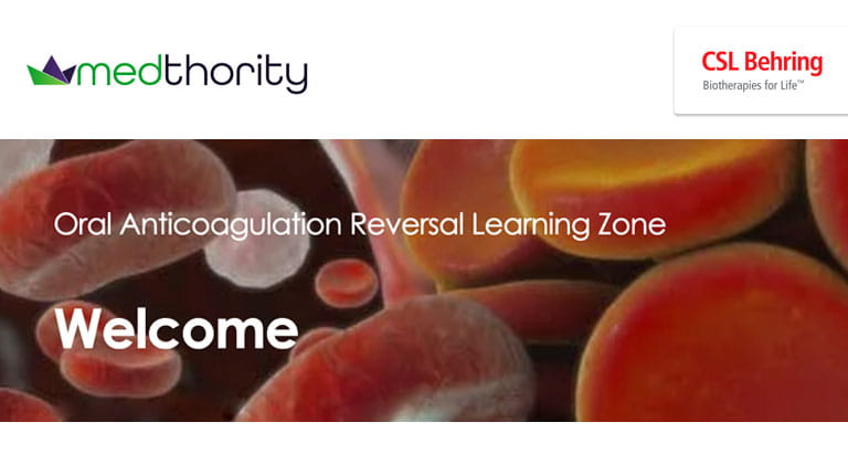 medthority Oral Anticoagulation Reversal Learning Zone